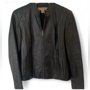 Vintage 90's Apostrophe Black Genuine Leather Jacket in Women's Size 16